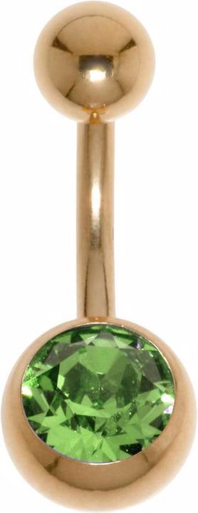Produktbild Bijouteria Bauchpiercing (Chirurgenstahl 316L, PVD Beschichtung (goldfarbig), Premium Kristall)