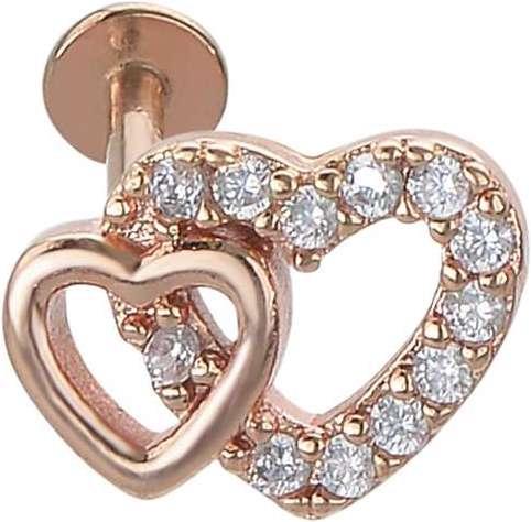 Immagine prodotto Bijouteria Piercing orecchio (Acciaio chirurgico 316L, Vetro (di orologio), Rivestimento in PVD (colore oro))