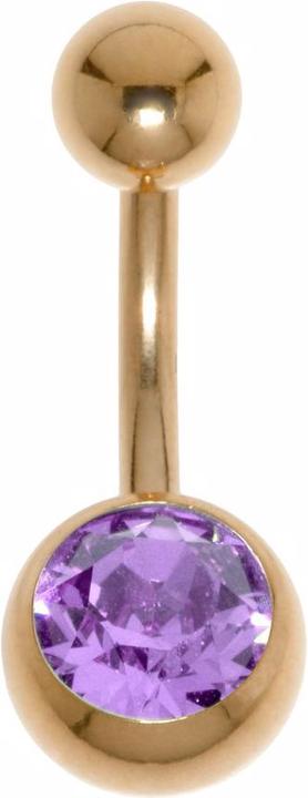 Bijouteria Bauchpiercing (Premium Kristall, Chirurgenstahl 316L, PVD Beschichtung (goldfarbig))