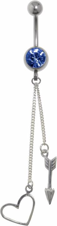 Actual product image Bijouteria Bellypiercing (Surgical steel 316L, Crystal, Silver 925)