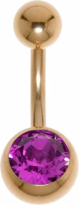 Produktbild Bijouteria Bauchpiercing (Chirurgenstahl 316L, PVD Beschichtung (goldfarbig), Premium Kristall)