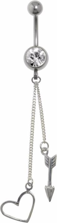Actual product image Bijouteria Bellypiercing (Surgical steel 316L, Crystal, Silver 925)