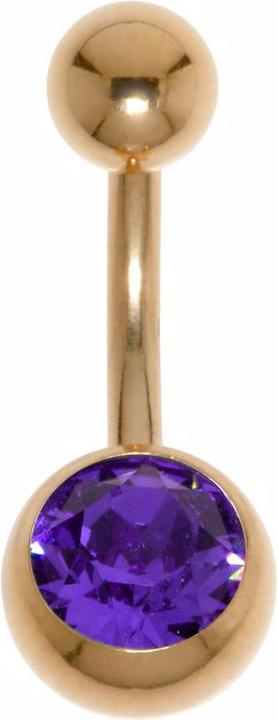 Produktbild Bijouteria Bauchpiercing (Chirurgenstahl 316L, PVD Beschichtung (goldfarbig), Premium Kristall)