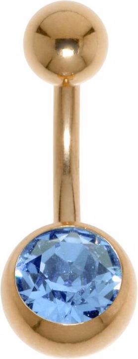 Produktbild Bijouteria Bauchpiercing (Chirurgenstahl 316L, PVD Beschichtung (goldfarbig), Premium Kristall)