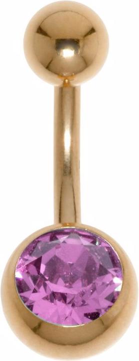 Image du produit Bijouteria Piercing nombril (Acier chirurgical 316L, Revêtement PVD (couleur or), Cristal Premium)