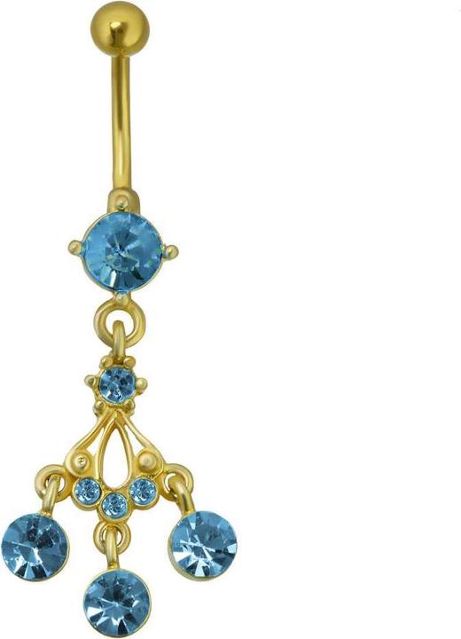 Actual product image Bijouteria Bellypiercing (Surgical steel 316L, Crystal, Brass, PVD coating (gold coloured))