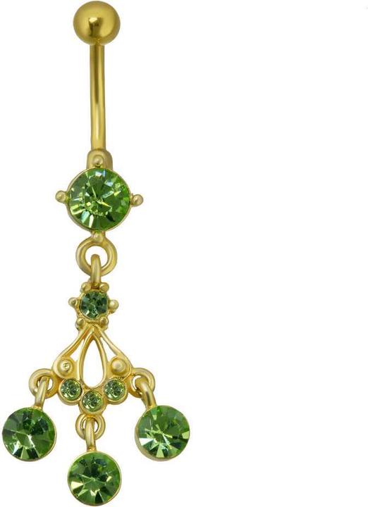 Produktbild Bijouteria Bauchpiercing (PVD Beschichtung (goldfarbig), Messing, Chirurgenstahl 316L, Kristall)