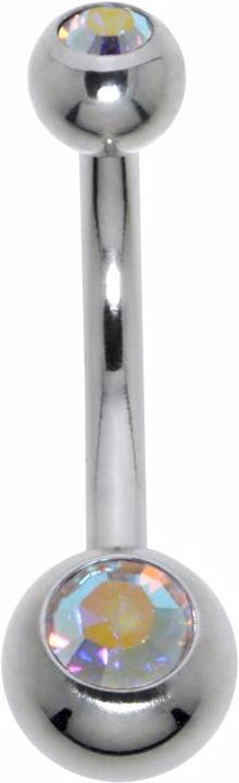Actual product image Bijouteria Bellypiercing (Surgical steel 316L, Crystal)
