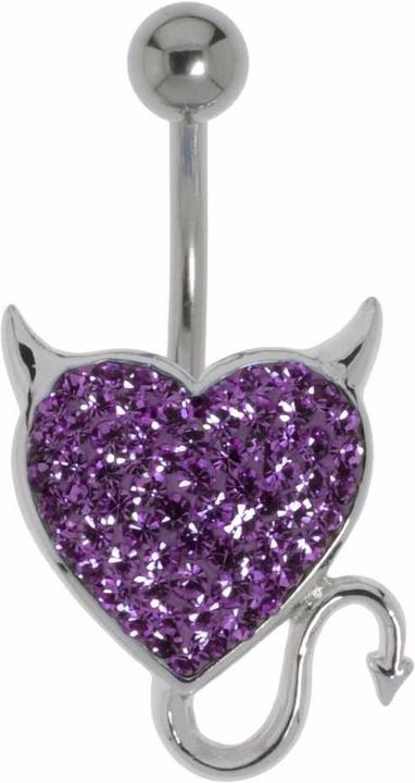 Actual product image Bijouteria Bellypiercing (Surgical steel 316L, Crystal, Brass rhodium plated)