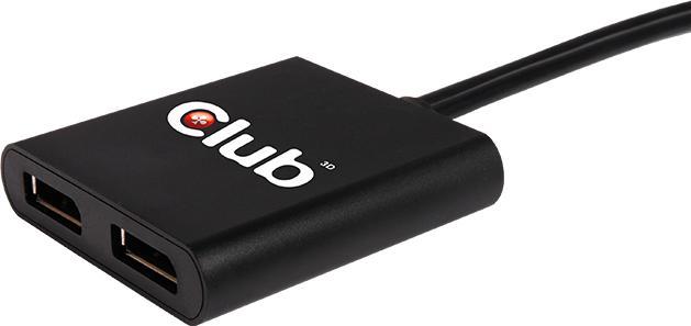 Club 3D Multi Streaming Transport Hub 1xDP Eingang zu 2xDP Ausgang