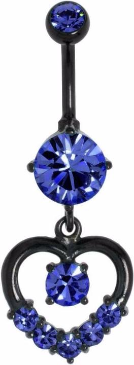 Bijouteria Bauchpiercing (Chirurgenstahl 316L, Kristall, PVD Beschichtung (schwarz))