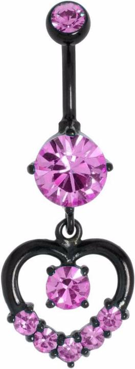 Bijouteria Bauchpiercing (Chirurgenstahl 316L, Kristall, PVD Beschichtung (schwarz))