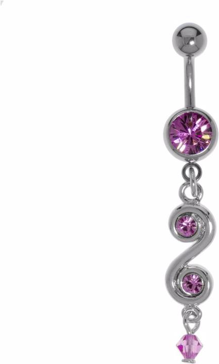 Actual product image Bijouteria Bellypiercing (Brass rhodium plated, Plexiglass, Surgical steel 316L, Crystal)