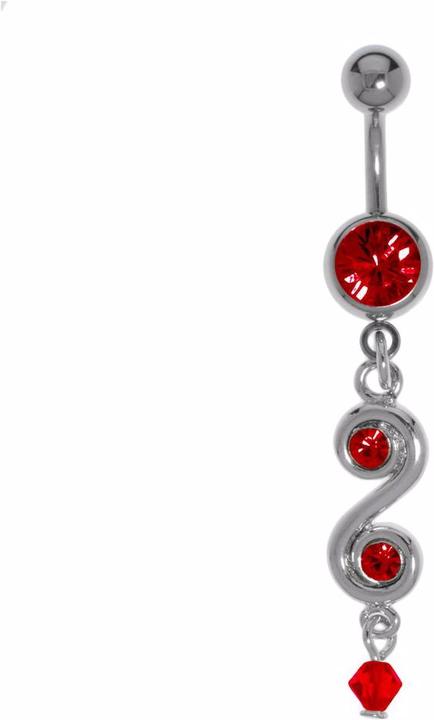 Actual product image Bijouteria Bellypiercing (Crystal, Brass rhodium plated, Plexiglass, Surgical steel 316L)