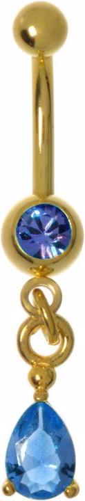 Produktbild Bijouteria Bauchpiercing (Chirurgenstahl 316L, PVD Beschichtung (goldfarbig), Premium Kristall)