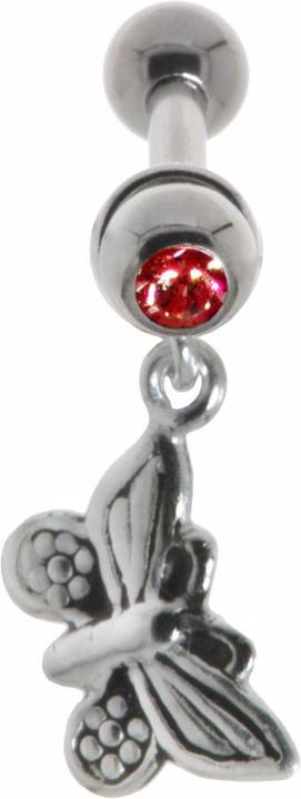 Bijouteria Ohrpiercing (Chirurgenstahl 316L, Kristall, Messing mit Silberbeschichtung)