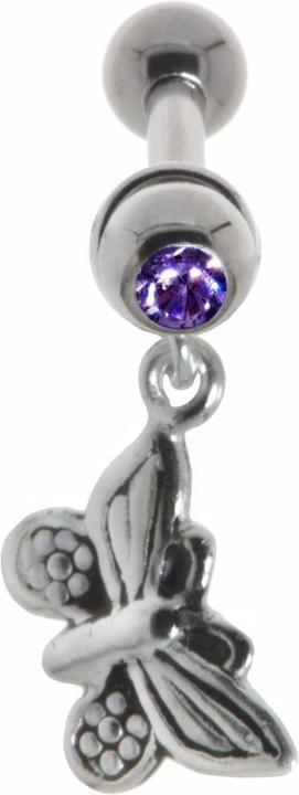 Bijouteria Ohrpiercing (Kristall, Messing mit Silberbeschichtung, Chirurgenstahl 316L)