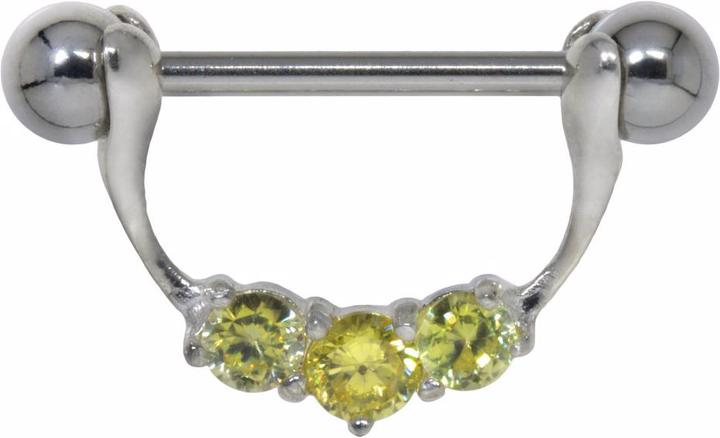 Image du produit Bijouteria Piercing poitrine (Acier chirurgical 316L, Argent 925, Zircone)
