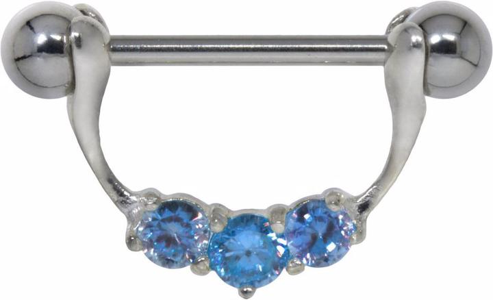 Image du produit Bijouteria Piercing poitrine (Acier chirurgical 316L, Argent 925, Zircone)