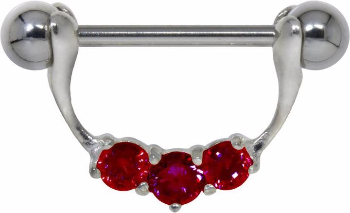 Actual product image Bijouteria Nipple piercing (Surgical steel 316L, Silver 925, Zirconia)