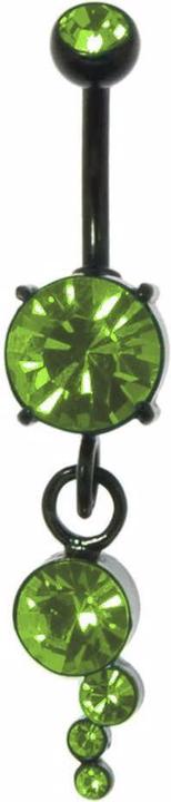 Actual product image Bijouteria Bellypiercing (PVD coating (black), Surgical steel 316L, Crystal)