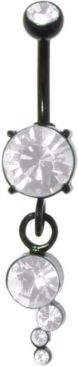 Image du produit Bijouteria Piercing nombril (Acier chirurgical 316L, Cristallin, Revêtement PVD (noir))