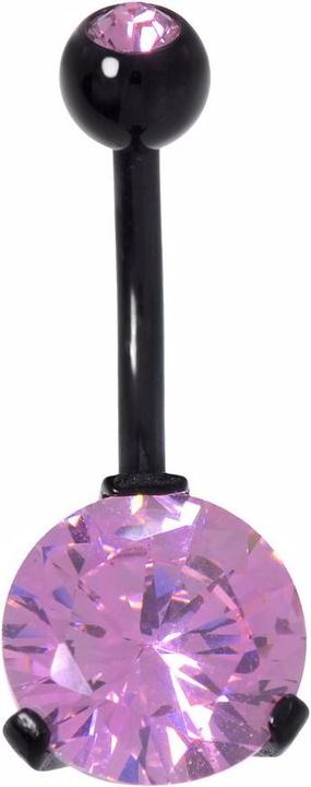Bijouteria Bauchpiercing (Chirurgenstahl 316L, Kristall, PVD Beschichtung (schwarz), Zirkonia)
