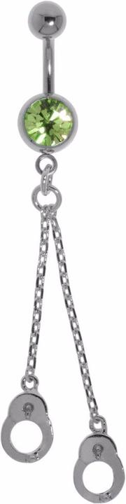 Actual product image Bijouteria Bellypiercing (Surgical steel 316L, Crystal, Brass rhodium plated)