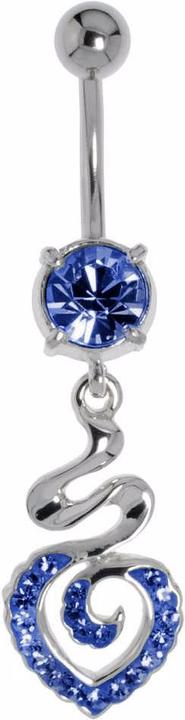 Bijouteria Bauchpiercing (Kristall, Messing rhodiniert, Chirurgenstahl 316L)