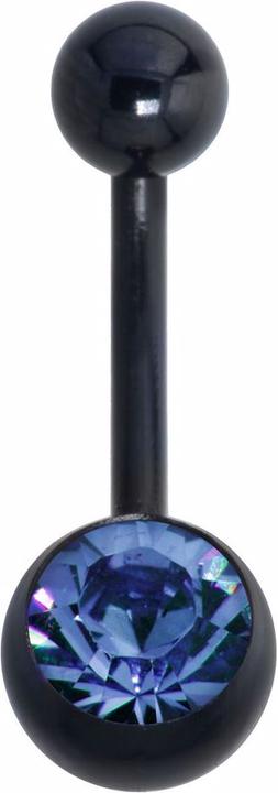 Produktbild Bijouteria Bauchpiercing (Kristall, PVD Beschichtung (schwarz), Titan)