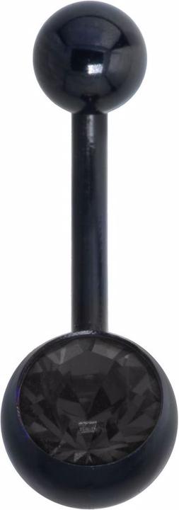 Bijouteria Bauchpiercing (Kristall, PVD Beschichtung (schwarz), Titan)