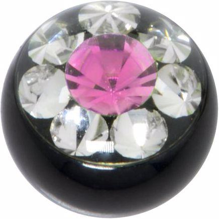 Actual product image Bijouteria Piercingball (Premium crystal, PVD coating (black), Surgical steel 316L)