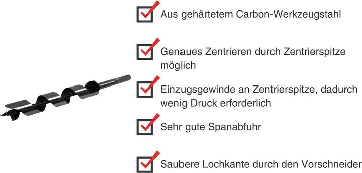Image du produit Paulimot Schlangenbohrer Ø 28 mm, Länge 230 mm, Form Lewis (28 millimètres)