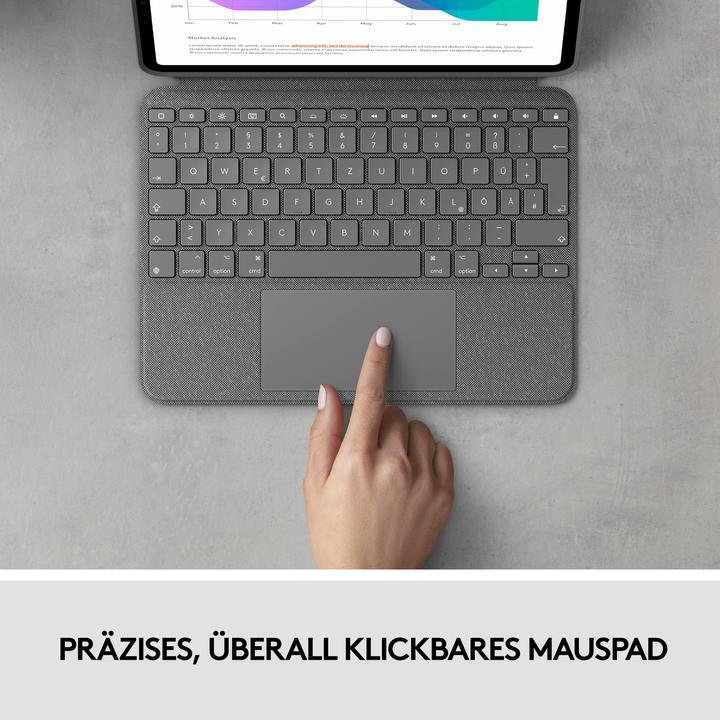 Actual product image Logitech Combo Touch - Grey - Us - Intnl (Eng. Int., A2068, A2230)