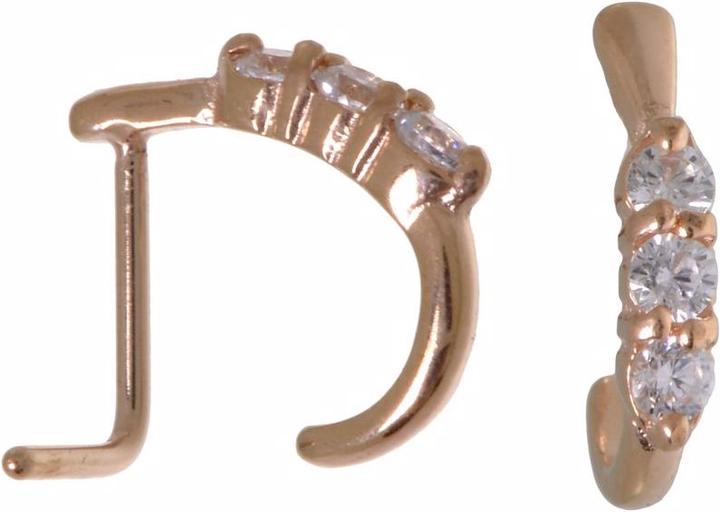 Bijouteria Nasenpiercing (Chirurgenstahl 316L, Kristall, PVD Beschichtung (goldfarbig))