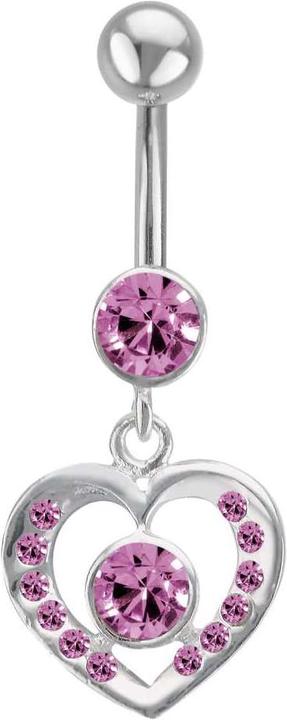 Actual product image Bijouteria Bellypiercing (Silver 925, Surgical steel 316L, Crystal)