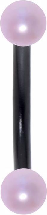Actual product image Bijouteria Eyebrow Pin (Synthetic pearl, Surgical steel 316L, PVD coating (black))