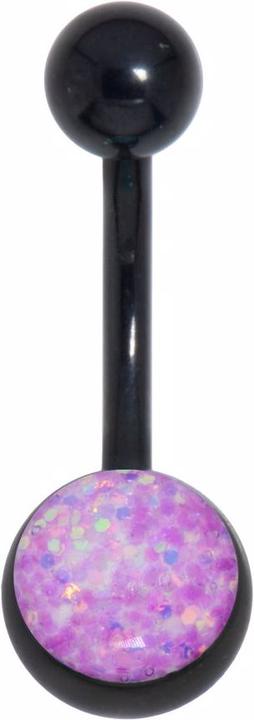 Bijouteria Bauchpiercing (Chirurgenstahl 316L, Epoxiharz, PVD Beschichtung (schwarz))