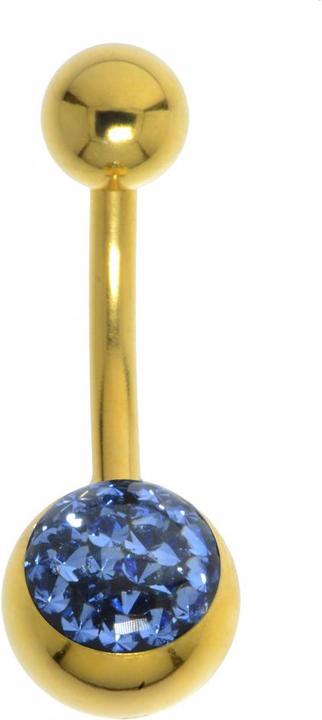 Actual product image Bijouteria Bellypiercing (Surgical steel 316L, Epoxy resin, Premium crystal, PVD coating (gold-coloured))