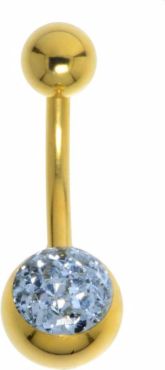 Produktbild Bijouteria Bauchpiercing (PVD Beschichtung (goldfarbig), Chirurgenstahl 316L, Epoxiharz, Premium Kristall)