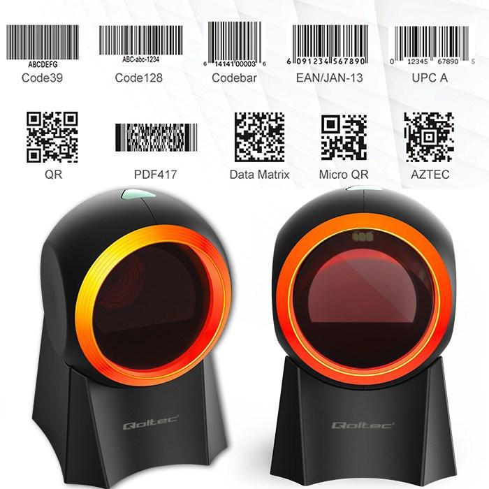 Actual product image Qoltec 50857 Wired desktop barcode scanner 1D | 2D (1D barcodes, 2D barcodes)