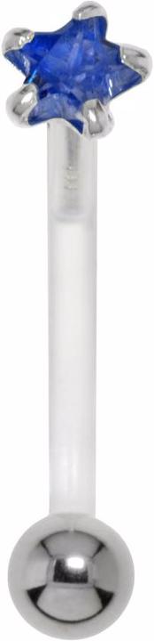 Image du produit Bijouteria Piercing nombril (Argent 925, Zircone, Bioplastique, Acier chirurgical 316L)