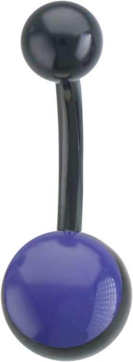 Actual product image Bijouteria Bellypiercing (Surgical steel 316L, PVD coating (black), Email)