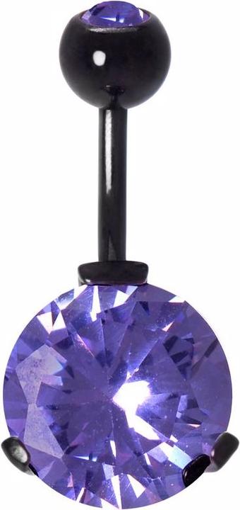 Bijouteria Bauchpiercing (Chirurgenstahl 316L, Kristall, PVD Beschichtung (schwarz), Zirkonia)