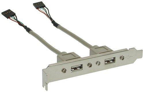 Actual product image Aquatuning USB 2.0 bracket, 2x USB female to 2x 5pin male connector
