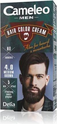 Actual product image Delia Cosmetics Cameleo - Men Hair Colour Cream hair. beard and mustuch paint 4.0 Medium B (4.0 Medium Brown)
