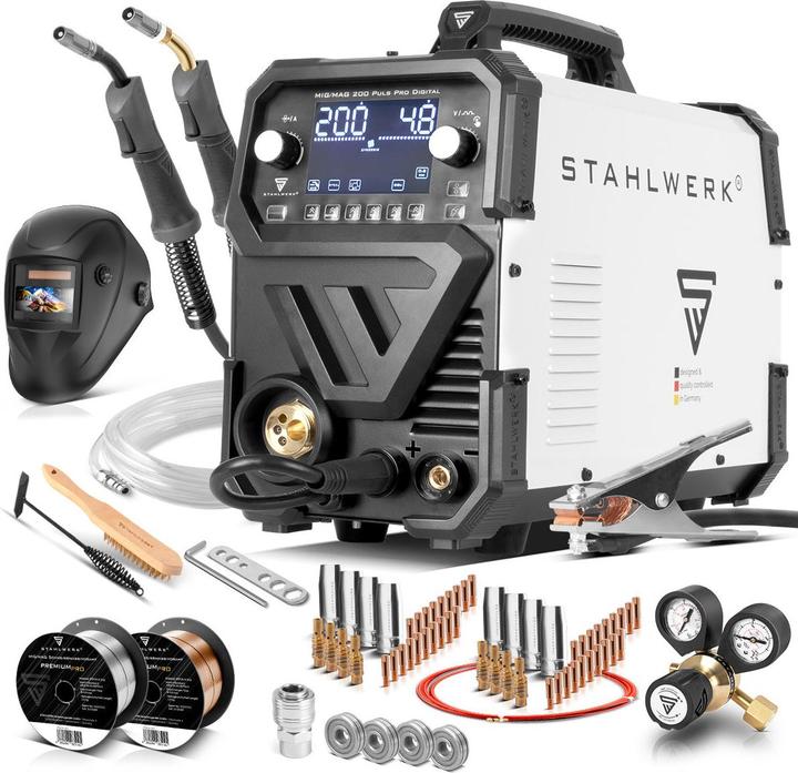 Produktbild Stahlwerk Schweissgerät MIG MAG 200 Spot Puls Pro Digital Vollausstattung 200 A