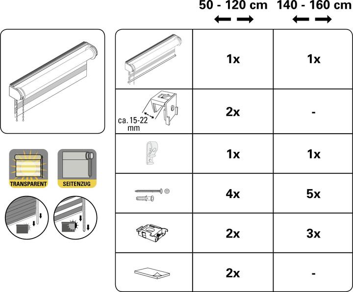 Produktbild Gardinia Doppelrollo de luxe (90 x 240 cm)