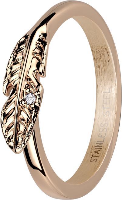 Image du produit Star Piercing Bague or rose feuille avec cristal (57, 900 Platine)