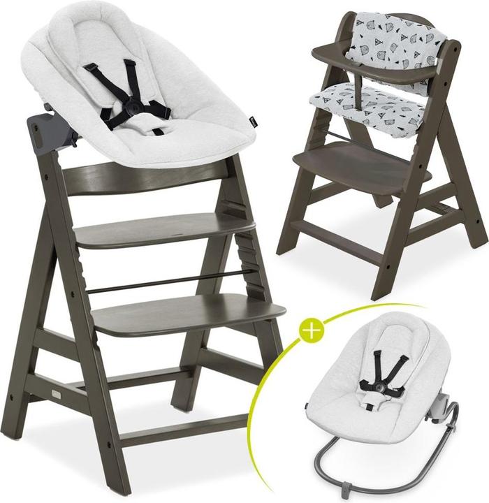 Produktbild Hauck Hochstühle Alpha Plus Select Charcoal 4-tlg. Newbornset Light (Hochstuhl)